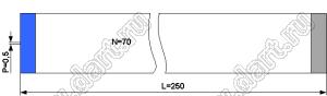 BLFPC P0,5 70PIN 250mm REV шлейф плоский сверхтонкий FFC/FPC; 70; длина 250мм; контакты на разных поверхностях