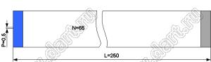 BLFPC P0,5 65PIN 250mm REV шлейф плоский сверхтонкий FFC/FPC; 65; длина 250мм; контакты на разных поверхностях