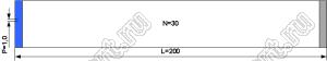 BLFPC P1,0 30PIN 200mm REV шлейф плоский, шаг 1,0мм 30 жил длина 200мм, контакты на разных поверхностях