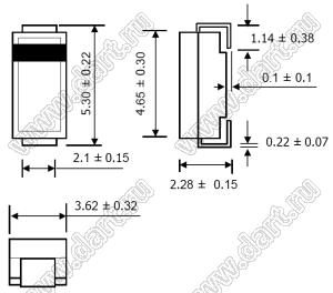 1SMB5924B (SMB/DO-214AA) стабилитрон; корпус SMB; 3,0Вт; 9,1V