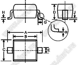 BZT52C7V5S (SOD-323) стабилитрон; корпус SOD-323; 7,5В; ±10%; 0,2Вт