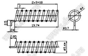 Antenna-3 антенна пружинистая; диаметр внешний 5,4мм; длина 19,7+2мм