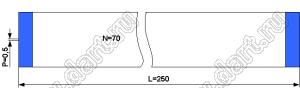 BLFPC P0,5 70PIN 250mm шлейф плоский сверхтонкий FFC/FPC; 70; длина 250мм; контакты на одной поверхности