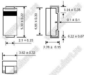 ES2D (SMB/DO-214AA) диод сверхбыстродействующий; If(A)=2,0А (при 75°C); PRM=200В (макс.)