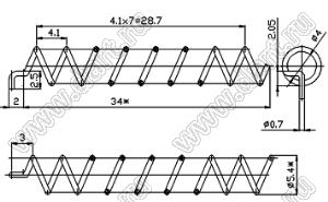 Antenna-4 антенна пружинистая; диаметр внешний 5,4мм; длина 34+2мм