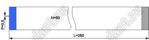 BLFPC P0,5 60PIN 250mm REV шлейф плоский сверхтонкий FFC/FPC; 60; длина 250мм; контакты на разных поверхностях
