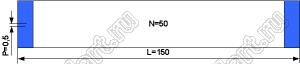 BLFPC P0,5 50PIN 150mm шлейф плоский сверхтонкий FFC/FPC; 50; длина 150мм; контакты на одной поверхности