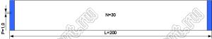 BLFPC P1,0 30PIN 200mm шлейф плоский, шаг 1,0мм 30 жил длина 200мм, контакты на одной поверхности