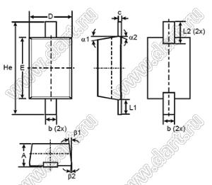 D3Z22BF стабилитрон; корпус SOD-323F; 22В; ±5%; 0,4Вт