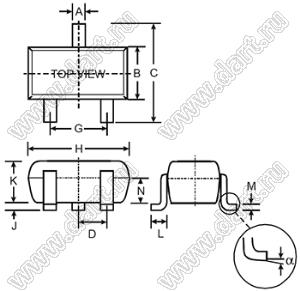 BZX84C2V7T стабилитрон; корпус SOT-523; 2,7В; ±10%; 0,2Вт