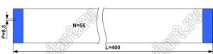 BLFPC P0,5 55PIN 400mm шлейф плоский сверхтонкий FFC/FPC; 55; длина 400мм; контакты на одной поверхности