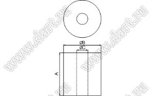 PW-5 подставка под резистор; полибутилентерефталат; A=5,0мм; B=2,0мм; C=2,0мм