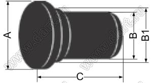 SPR-120-B заглушка кабельного ввода; A=15.5мм; B=12.0мм; B1=12.7мм; C=18мм; этиленопропилен (EPDM); черный