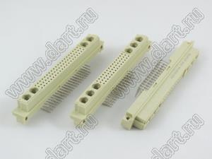 9001-944004С00DA (DIN 41612-40AC-FR) розетка угловая с 40 конт. на 2А и 4 коакс. или силовыми конт. 1+3-х рядная; 40-конт.; 4-конт.; P=2,54мм