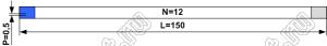 BLFPC P0,5 12PIN 150mm REV шлейф плоский сверхтонкий FFC/FPC; 12; длина 150мм; контакты на разных поверхностях