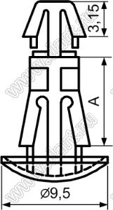 RCD-6 фиксатор платы с двумя защелками; A=6,3мм; нейлон-66 (UL); натуральный