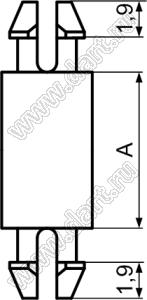 MSPS3-11.1 фиксатор платы с двумя защелками; A=11.1мм; dп=3.2мм; s=1.6мм; d отв.=3.2мм; t=1.6мм; нейлон-66 (UL); натуральный