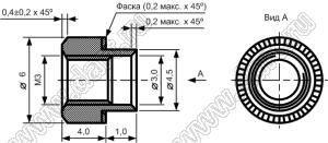 BONR-М3D6H4Z-1 втулка резьбовая развальцовочная (бонка) М3; H=4мм; сталь оцинкованная