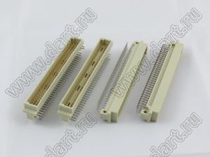 9001-11961C00A (DIN 41612-96ABC-MR, HARTING 09031966921) вилка угловая 3-х рядная; 96-конт.; P=2,54мм