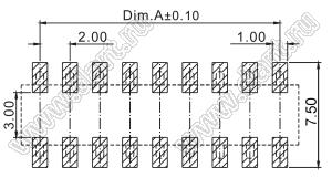2207SM-80G-45-PCP (2x40) (PBD2-80SM) розетка прямая двухрядная на плату для поверхностного (SMD) монтажа с захватом; P=2.00x2.00; 80-конт.