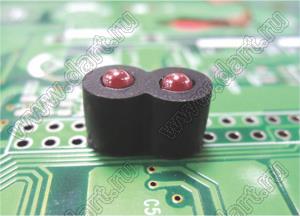 LEDMK-1I кожух для двух круглых 3-мм светодиодов; силиконовая резина (UL); черный