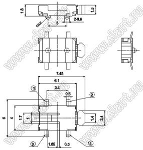 TSG1125 кнопка тактовая SMD для мобильных устройств