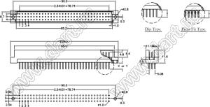 9001-23481C00A (DIN 41612-48ABC-MS) вилка прямая 3-х рядная; 48-конт.; P=5,08мм