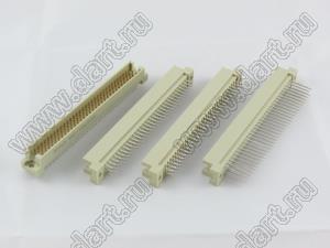 9001-1396W2C00PA (DIN 41612-96ABC-MS) вилка прямая 3-х рядная; 96-конт.; P=2,54мм