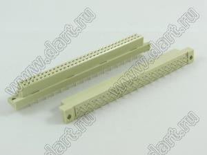 9001-4232W2C00PL2A (DIN 41612-32AB-FS) розетка прямая с замком в плату толщиной 2,8…3,2 мм 2-х рядная; 32-конт.; P=5,08мм