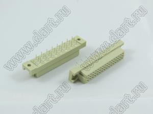 9001-2624W1C00L2A (DIN 41612-24ABC-FS) розетка прямая с замком в плату толщиной 2,8…3,2 мм 3-х рядная; 24-конт.; P=5,08мм