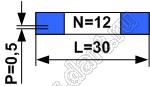 BLFPC P0,5 12PIN 30mm шлейф плоский сверхтонкий FFC/FPC; 12; длина 30мм; контакты на одной поверхности