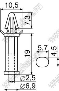 TCBT-19 фиксатор платы; нейлон-66 (UL); натуральный