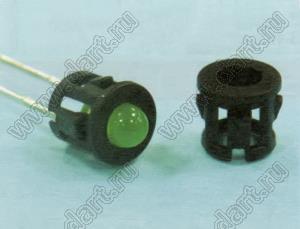 LED3-30 держатель круглого 3мм 2-3 pin светодиода на корпус; A=5,0мм; B=5,2мм; T=1,1мм; нейлон-66 (UL); черный