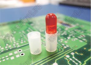 LEDLA-9.8 держатель светодиода прямой на плату; A=9,8мм; B=5,6мм; C=3,8мм; нейлон-66 (UL); натуральный