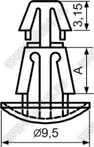 RCD-3 фиксатор платы с двумя защелками; A=3,0мм; нейлон-66 (UL); натуральный