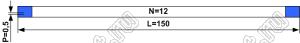 BLFPC P0,5 12PIN 150mm шлейф плоский сверхтонкий FFC/FPC; 12; длина 150мм; контакты на одной поверхности
