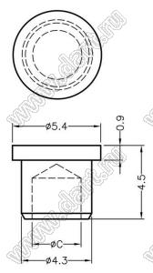 LEM-33 cветовод; A=3,6мм; B=4,3мм; поликарбонат (UL); прозрачный