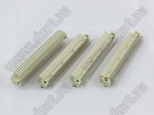 9001-14961C00A (DIN 41612-96ABC-FR) розетка угловая 3-х рядная; 96-конт.; P=2,54мм