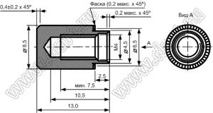 BONRP-М4D8,5H10,5 (BON413FB) втулка резьбовая развальцовочная (бонка) глухая М4; H=10,5мм; H=10,5мм; сталь