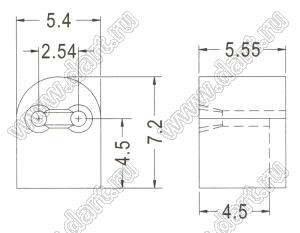 LEAH-4.5 держатель 5мм светодиода на плату угловой; нейлон-66 (UL); натуральный