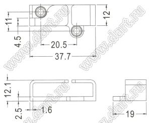 CCE-1 фиксатор кабеля с креплением винтами; нейлон-66 (UL); черный