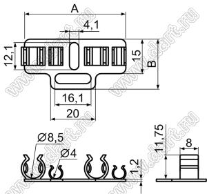 CMG-1 фиксатор кабелей с винтовым креплением; нейлон-66 (UL); натуральный