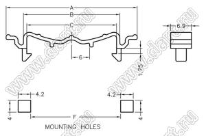 CCMA-40(B) зажим шлейфа на защелках; C=40,0мм; PRO (UL); черный