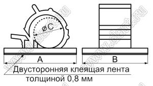 FWS-2(3M) зажим кабеля на самоклеящейся площадке; 25,0x20,0мм; нейлон-66 (UL); натуральный