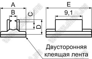 WTC-3B(3M) зажим проводов на самоклеящейся площадке; 16,0х9,0мм; нейлон-66 (UL); черный