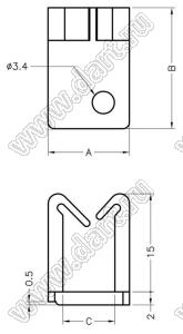 CHUB-1 фиксатор кабеля с креплением винтом; 12,5x18,5мм; нейлон-66 (UL); натуральный