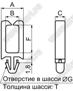 CHY-1 фиксатор жгута проводов с защелкой в панель; нейлон-66 (UL); натуральный