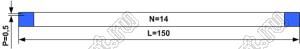 BLFPC P0,5 14PIN 150mm шлейф плоский сверхтонкий FFC/FPC; 14; длина 150мм; контакты на одной поверхности