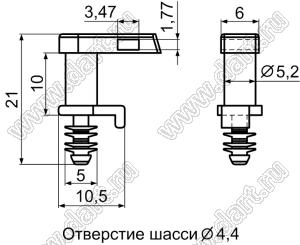 WKM-10 фиксатор проводов с защелкой; нейлон-66 (UL); черный