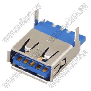 US10-004 розетка USB3.0 тип A на плату для поверхностного (SMD) монтажа